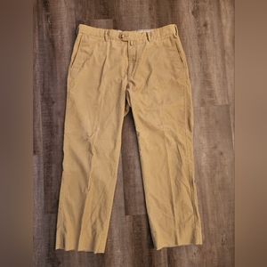Faconnable Khaki Corduroy Pants Mens 38R Flat Front